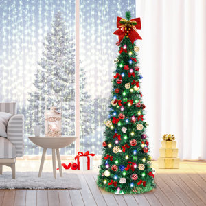 The Holiday Aisle® Pop-Up Christmas Tree, 5Ft Foldable Christmas Tree